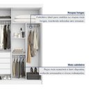 Ver mais imagens de Guarda-Roupa 100% MDF com Espelho 2 Portas 4 Gavetas Trento Branco