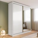 Ver imagem 1 de Guarda-Roupa 100% MDF com Espelho 2 Portas 4 Gavetas Trento Branco