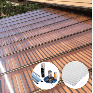 Cobertura Policarbonato Alveolar 6,00m x 3,00m - Cristal 4mm