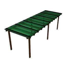 Cobertura Policarbonato Alveolar - 6,00m x 3,00m - Verde 4mm - 1