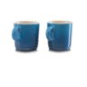 Jogo 2 Canecas Espresso de Cerâmica 100 ml Azul Marseille Le Creuset - 2