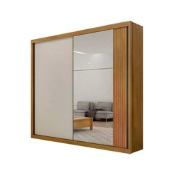 Guarda Roupa Bravo Gold 2 Portas 4 Gavetas 1 Espelho Cor:cumaru Fendi - 4
