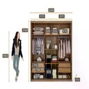 Ver imagem 3 de Guarda Roupa Bravo Gold 2 Portas 4 Gavetas 1 Espelho Cor:Cumaru Fendi