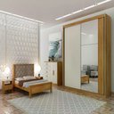 Ver imagem 2 de Guarda Roupa Bravo Gold 2 Portas 4 Gavetas 1 Espelho Cor:Cumaru Fendi