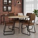 Ver imagem 2 de Conjunto Mesa de Jantar Soho Orgânica com 04 Cadeiras Next Est.preta - Ciliegio e Cr Whisky