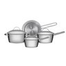 Jogo de Panelas Tramontina Allegra em Aço Inox com Fundo Triplo e Tampas de Inox 4 Peças Tramontina - 1