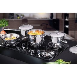 Jogo de Panelas Tramontina Allegra em Aço Inox com Fundo Triplo e Tampas de Inox 4 Peças Tramontina - 2