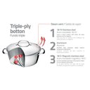 Ver imagem 5 de Jogo de Panelas Tramontina Allegra em Aço Inox com Fundo Triplo e Tampas de Inox 4 Peças Tramontina