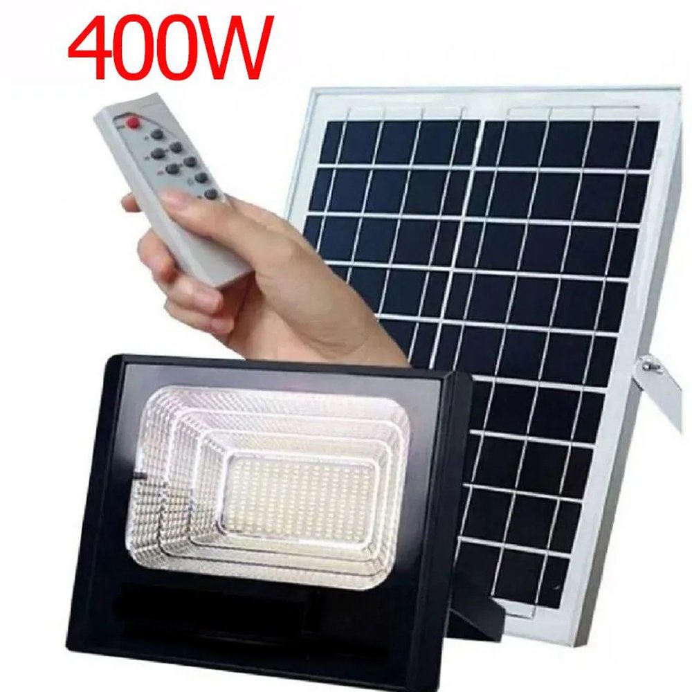 Refletor Placa Energia Solar LED 400W Holofote Luminária Ultra Proteçao Casa Jardim - 6