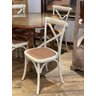 Cadeira Katrina Cross Paris. Encosto em X. Assento em Rattan Natural. Cor Branco Provençal - 2