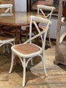 Ver imagem 2 de Cadeira Katrina Cross Paris. Encosto em X. Assento em Rattan Natural. Cor Branco Provençal