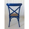 Cadeira Katrina Cross Paris. Encosto em x. Assento em Rattan Natural. Cor Azul Bic - 3