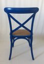 Ver imagem 3 de Cadeira Katrina Cross Paris. Encosto em x. Assento em Rattan Natural. Cor Azul Bic