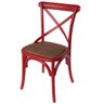 Cadeira Katrina Cross Paris. Encosto em x. Assento em Rattan Natural. Cor Vermelha - 1