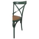 Ver imagem 2 de Cadeira Katrina Cross Paris. Encosto em x. Assento em Rattan Natural. Cor Verde Escuro