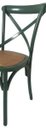 Ver imagem 2 de Cadeira Katrina Cross Paris. Encosto em x. Assento em Rattan Natural. Cor Verde Escuro