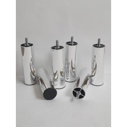 Kit 12 Pés de Cama Box ou Baú Queen King Tubo Cromado 13cm - 8