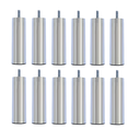 Ver imagem 1 de Kit 12 Pés de Cama Box ou Baú Queen King Tubo Cromado 13cm