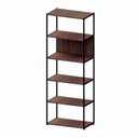 Ver imagem 2 de Estante de Livros Industrial 63CMX173CM Metal 5 Prateleiras e Decoração Executive Marrom/Nogal/Preto