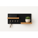 Ver imagem 1 de Porta Chaves Preto de Parede Mdf Decoração Sala Entrada