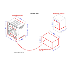 Forno Elétrico de Embutir Nardelli E60 60 Litros Inox 220v - 5