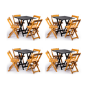Ver imagem 1 de Kit 4 Conjuntos Dobráveis 70x70 com 4 Cadeiras Dobráveis Preto/Mel - m.B Móveis