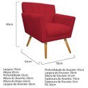 Ver imagem 5 de Kit 2 Poltronas Decorativa Laura Palito Mel Suede Vermelho - Amarena Móveis