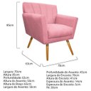 Ver imagem 4 de Poltrona Decorativa Laura Pés Palito Mel Suede Rosa Bebê - Amarena Móveis