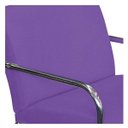 Ver imagem 4 de Poltrona Cadeira Decorativa Sara Cromada para Sala de Estar Luxo Corino Roxo - AM Decor