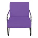 Ver imagem 2 de Poltrona Cadeira Decorativa Sara Cromada para Sala de Estar Luxo Corino Roxo - AM Decor