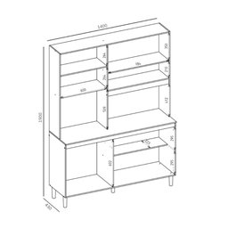 Armário Cozinha Compacta 5 Portas Multimóveis Cr20256 - 4