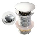 Ver imagem 1 de Válvula Click Luxo Aço Inoxidável 304 Ralo Prata Cuba Banheiro 7/8 - Brinovar