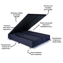 Ver imagem 4 de Cama Box Baú Casal Bipartido 138x188x42cm Suede com Pistão a Gás