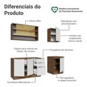 Ver imagem 4 de Armário de Cozinha Compacta 180 X 60 cm Rustic/Branco Veludo Lux Madesa 05