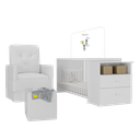 Ver imagem 2 de Berço Cômoda com Colchão, Poltrona de Amamentação e Puff Meu Bebê Multimóveis MP4108 Branco