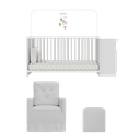 Ver imagem 6 de Berço Cômoda com Colchão, Poltrona de Amamentação e Puff Meu Bebê Multimóveis MP4108 Branco