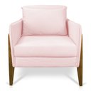 Ver imagem 3 de Poltrona Lana Suede Rosa Bebê Base de Madeira - D’Rossi
