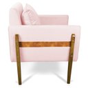 Ver imagem 4 de Poltrona Lana Suede Rosa Bebê Base de Madeira - D’Rossi