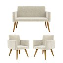 Ver imagem 1 de Kit Sofá Namoradeira + 2 Poltronas Sala Estar Balaqui Decor Cor:bege