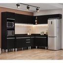 Ver imagem 2 de Armário de Cozinha Modulada de Canto 8 Peças CP02 Balcão com Tampo Preto - Lumil Lumil Móveis