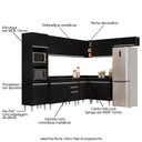 Ver imagem 3 de Armário de Cozinha Modulada de Canto 8 Peças CP02 Balcão com Tampo Preto - Lumil Lumil Móveis