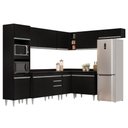 Ver imagem 1 de Armário de Cozinha Modulada de Canto 8 Peças CP02 Balcão com Tampo Preto - Lumil Lumil Móveis