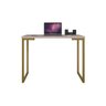 Mesa Industrial Escrivaninha Moderna Mdf 120x60 Metalon Dourado Plancasa:sal Rosa - 1