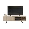 Rack Bancada Libra para TV até 70 Polegadas D04 Creme/Tronco Ripado - Adj Decor - 1