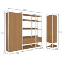 Ver imagem 3 de Kit Dormitorio 3 Portas 6 Gavetas Industrial Marrom/Canela/Branco