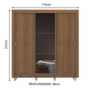 Ver imagem 3 de Guarda-Roupa Casal Madesa Mônaco 3 Portas de Correr com Espelho com Pés Rustic Cor:Rustic