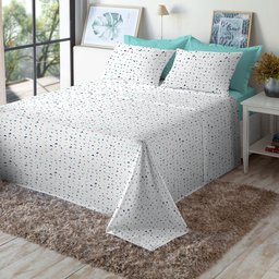 Jogo de Cama Queen Size 200 4 Pçs Algodão Estampado Macio - 2