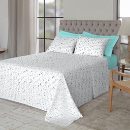 Jogo de Cama Queen Size 200 4 Pçs Algodão Estampado Macio - 4
