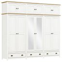 Ver imagem 1 de Guarda Roupa 12p 3g Espelho Madeira Maciça 261 Cm 9134 Branco Freijo Milani Store