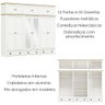 Guarda Roupa 12p 3g Espelho Madeira Maciça 261 Cm 9134 Branco Freijo Milani Store - 3